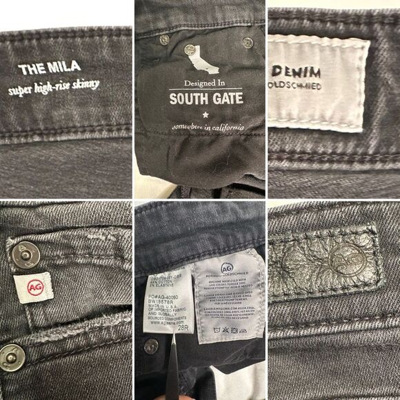 AG Adriano Goldschmied Mila Super High-Rise Skinny Jeans Washed Black Women’s 28 - Picture 5 of 11